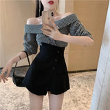 4Xl Suit Black Shorts Women High Waist Irregular Wide Leg Short Pants Office Lady Elegant A Line Loose Shorts Skirts