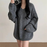 V-neck Oversized Loose SweaterOutfit