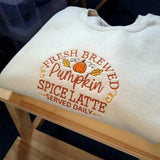 Embroidered Pumpkin Spiced Latte Jumper Sweatshirt- Outfit