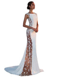 Dress Lace Stitching Extra Long Holiday