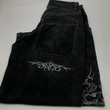 Vintage Gothic Print Jeans Women Y2K New Street Hip Hop Trend Baggy Jeans Couple Harajuku Joker Slouchy Jeans