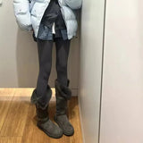 New Winter Plus Velvet Warm Shoes Long-Boel Cotton Boots Fur One Gray High-Crash Fur Snow Boots Women's