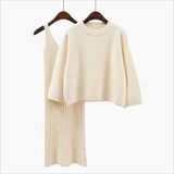 Sweater Set Women's Fashion Two-piece Skirt 2021 Spring And Autumn Solid Color Student