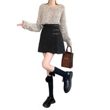 Hair, The Half-Dress Skirt Large-Size Skirt Women's Autumn And Winter New Fat Mm High Waist Showing Thin Crotum
