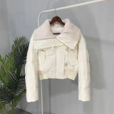 Jacket for Women Retro British Style Large Lapel Loose Casual Warm Long Coat Thicken Slim Waist Fashion Female