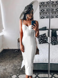 Dress evening 2022 summer women's long maxi bodycon dress ribbed orange red black sexy party dress club birthday