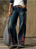 Zingj Plus Size Casual Pants Thin Jeans Wide Leg Pants-Outfit