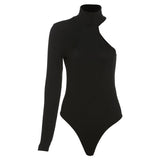 Women 2022 new Cropped One Sleeve Off Shoulder Turtleneck Sexy Skinny Black Bandage Casual Party Shopping Vacation Mini