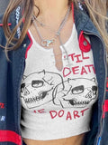 Skull Ribbed Cropped Tank Top-Outfit
