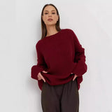 Zingj / Winter 2024 Round Collar Loose Long Sleeve Basic Casual Sweater