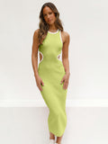 Summer Sexy Ladies Dress Sleeveless Backless Hollow Pullover Close-fitting Sexy Package Hip Skirt Threaded Women's