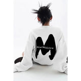 Women Letter Printing Sweatshirts Oversize Long Sleeve O Neck Loose Pullovers Female Tops Autumn
