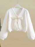 Two Piece Sets Womens Sweet Outfit For Women Temperament Pink Knitted Sweater+ Ruffles Patchwork Straped Fairy Dress