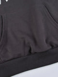 Street Bow Print Drawstring Oversized Hoodie- Outfit