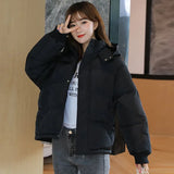 Autumn Winter Puffer Jackets Women Fashion Thicken Parkas Solid Pink Warm Coats Black Elegant Bubble Coat Korean