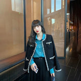 Female White Tweed Basic Jacket Coat Women 2020 Clothing Outerwear Coats Channel Style Za Suit Cropped Stripeed