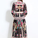 Printed Dress 2025 Spring Holiday Wind To Show Thin Temperament Single-Dlong Swing Dress