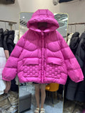 Hooded Parka Women's Winter Clothes 2023 New Short Bread Jacket CWhite Duck Down Coat Woman Large Size