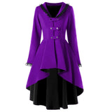 Lace Patchwork Bandage Trench Gothic Vintage Mid-long Coat Women Black Belt Cloak Windbreaker Female Abrigos